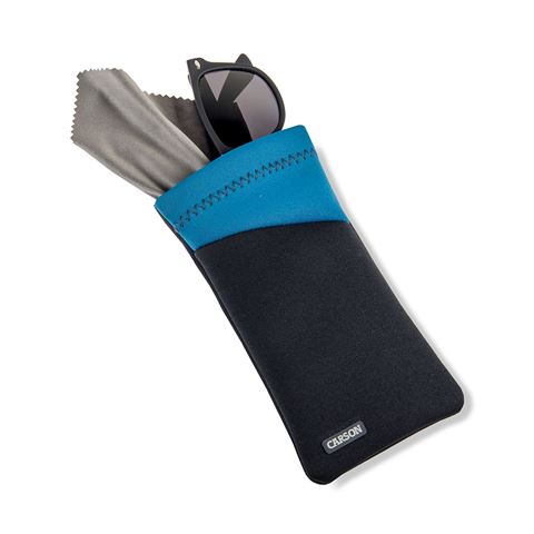 Afbeelding laden in galerijviewer, Carson neoprene brillenhoesje met microvezeldoekje - grijs blauw