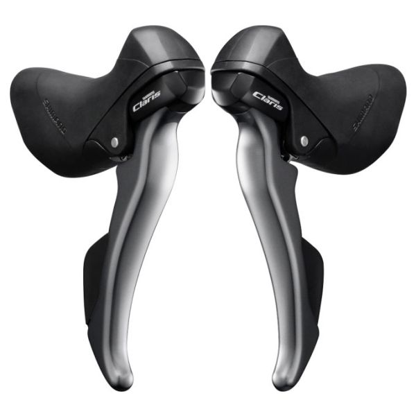Afbeelding laden in galerijviewer, Shimano versteller- remhendelset 2 x 8 speed claris st-r2000 - grijs zwart