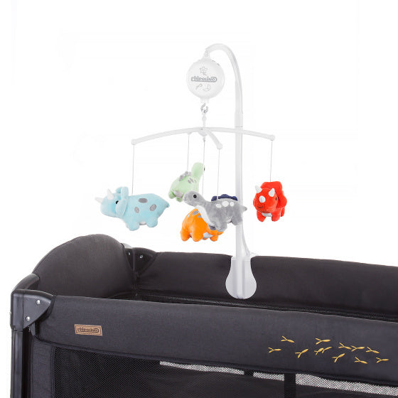 Afbeelding laden in galerijviewer, Chipolino Dinos Muziekmobiel 360° Draaiend Wit Multicolor