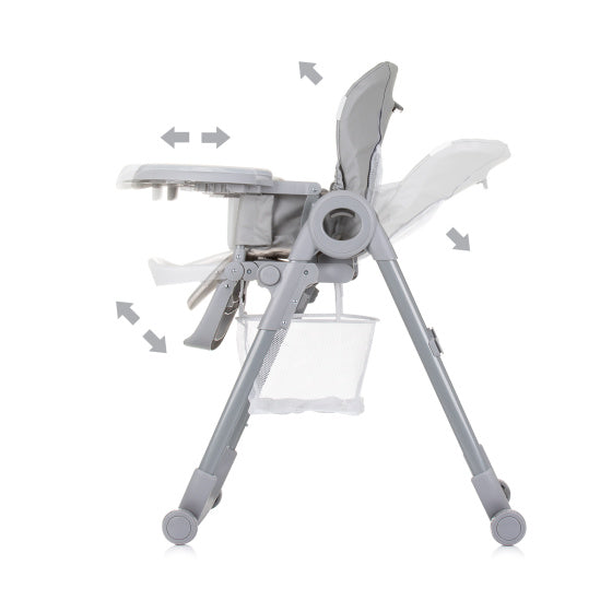 Afbeelding laden in galerijviewer, Chipolino Chef Kinderstoel met Eetblad Zitkussen Pure Grey
