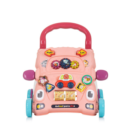 Afbeelding laden in galerijviewer, Chipolino funny animals loopwagen met speelauto muziek roze