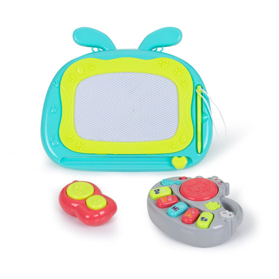 Afbeelding laden in galerijviewer, Chipolino Funny Game Loopwagen met Piano, Telefoon Tekenbord Grijs
