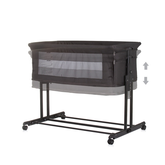 Afbeelding laden in galerijviewer, Chipolino zen co-sleeper box met klamboe obsidian zwart