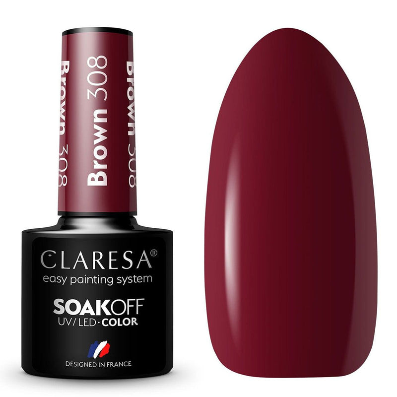 Afbeelding laden in galerijviewer, Claresa uv led gellak 5ml brown 308 full berries