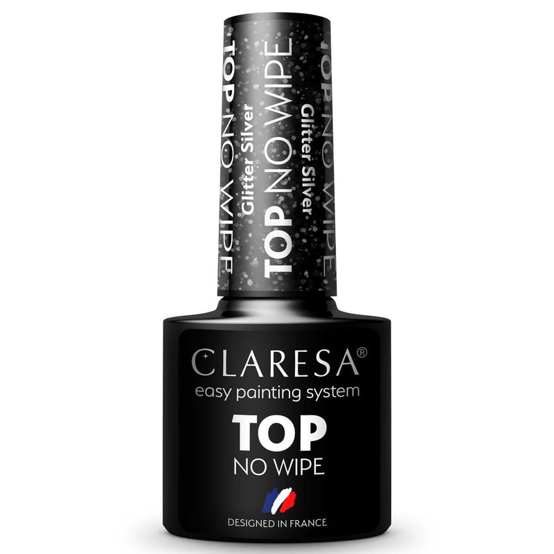 Afbeelding laden in galerijviewer, Claresa top coat no wipe glitter silver 5ml