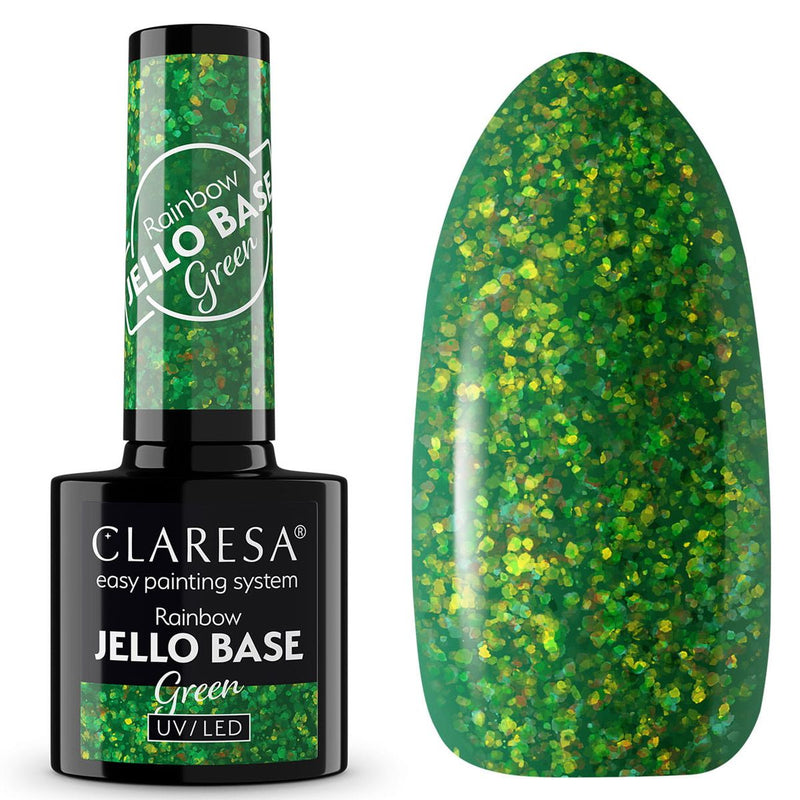 Afbeelding laden in galerijviewer, Claresa rainbow jello base coat green 5ml