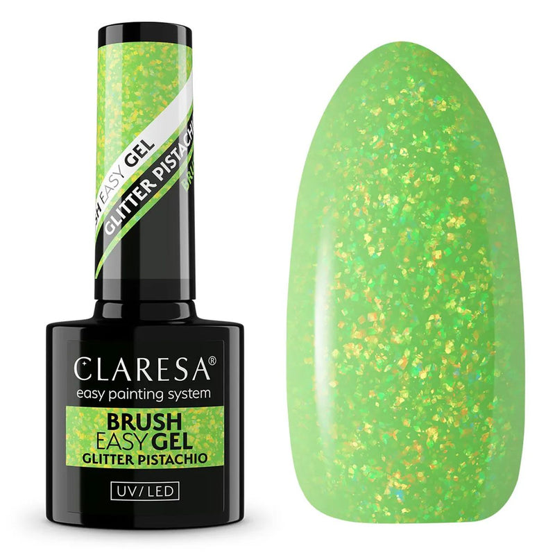 Afbeelding laden in galerijviewer, Claresa brush easy gel glitter pistachio 5ml