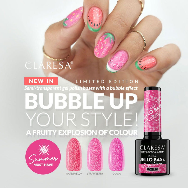 Afbeelding laden in galerijviewer, Claresa bubble jello base coat strawberry 5ml