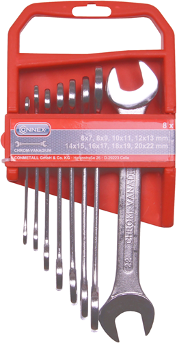 Afbeelding laden in galerijviewer, Connex set steeksleutels 8dlg 6-22mm - cox513622