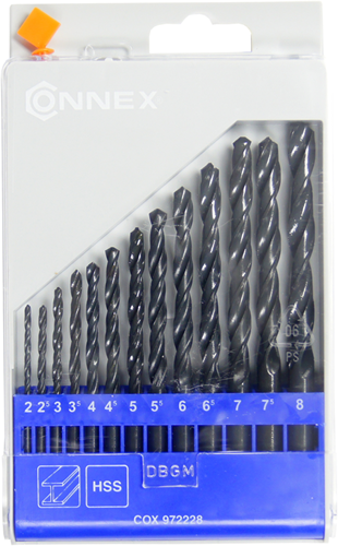 Afbeelding laden in galerijviewer, Connex set metaalboren 2-8mm 13dlg blauw - cox972228