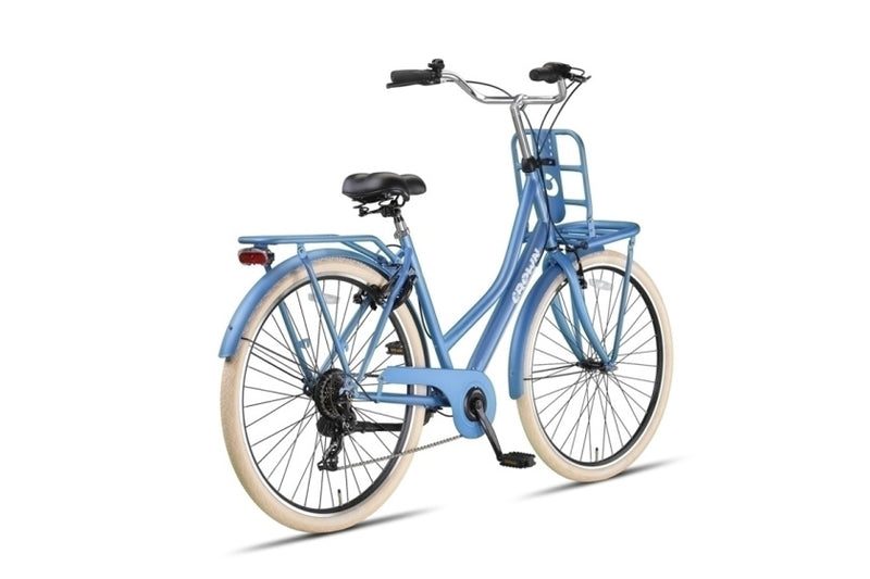 Afbeelding laden in galerijviewer, Crown berlin 28 inch 53 cm dames 7v v-brakes blauw