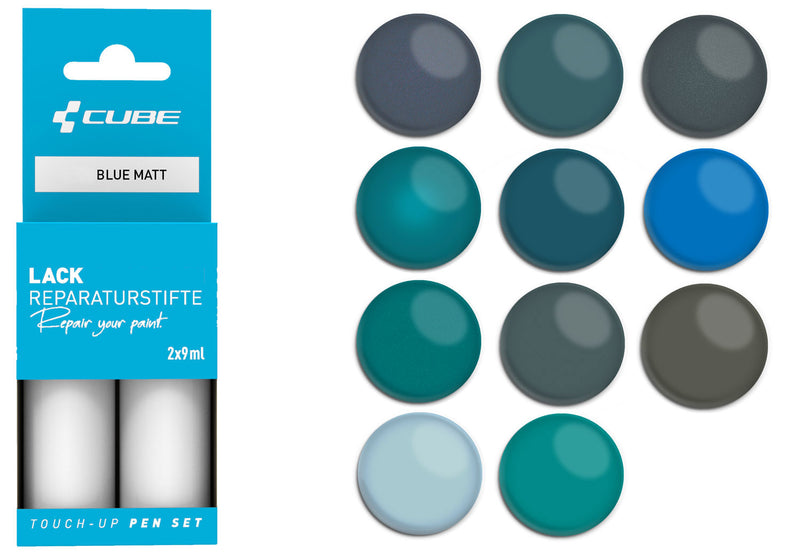 Afbeelding laden in galerijviewer, Cube touch-up pen set blue matt