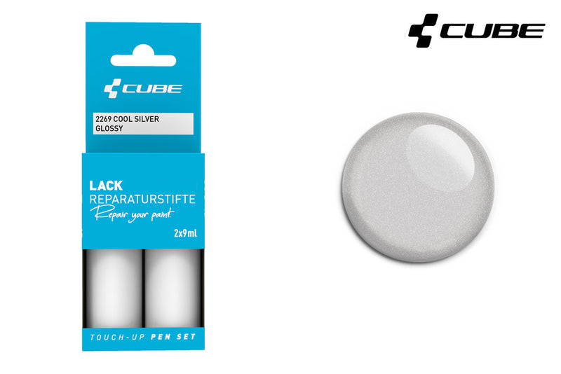 Afbeelding laden in galerijviewer, Cube touch-up pen set cool silver glossy