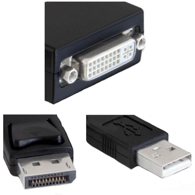 Afbeelding laden in galerijviewer, Delock adapter displayport > dvi-i (zwart, + usb (23cm), actief)