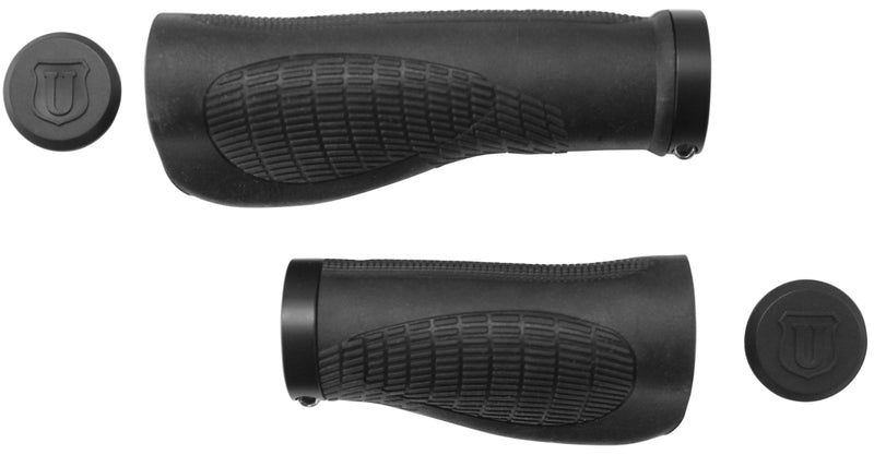 Afbeelding laden in galerijviewer, Union ErgoLock 128 95mm Zwart Bicycle Handlebar