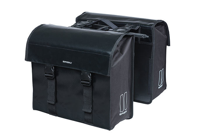 Afbeelding laden in galerijviewer, Basil Urban Load dubbele fietstas MIK, waterdicht, zwart, 48-53L