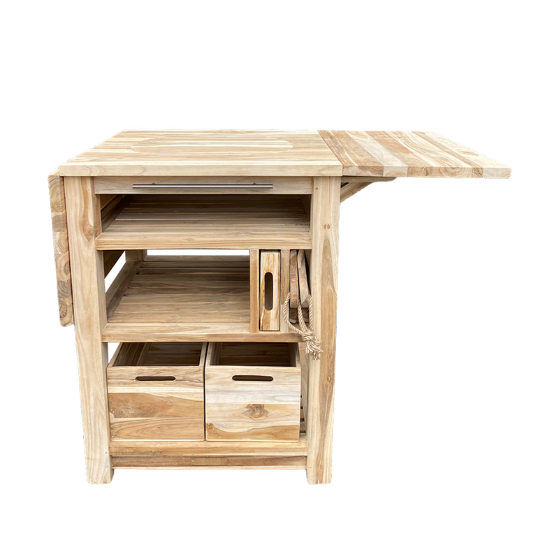 Afbeelding laden in galerijviewer, Dutch barbecuetafel teak 129,5x59,5x80cm