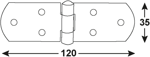 Afbeelding laden in galerijviewer, Connex kistscharnier 120x35 bvz - dyb2006401