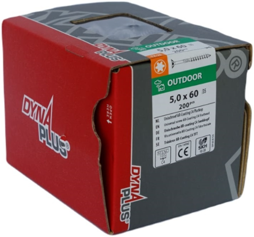 Afbeelding laden in galerijviewer, Dynaplus unischroef spaanplaatschroef ar-coating platkop deeldraad torx tx25 5.0x60 35 | 200 stuks - 0281.08.42001