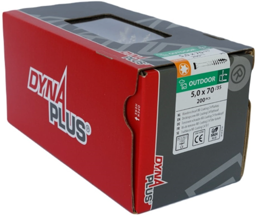 Afbeelding laden in galerijviewer, Dynaplus vlonderschroef xtreme ar-bronze platkop-60° deeldraad +snijpunt torx tx25 5.0x70 35 | 200 stuks - 0283.08.42201