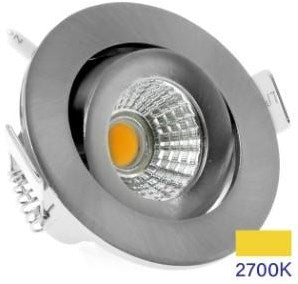 Afbeelding laden in galerijviewer, Enzo ecodim led inbouwspot 5w 2700k 62mm 60gr rond verstelbaar geschuurd staal - led4840