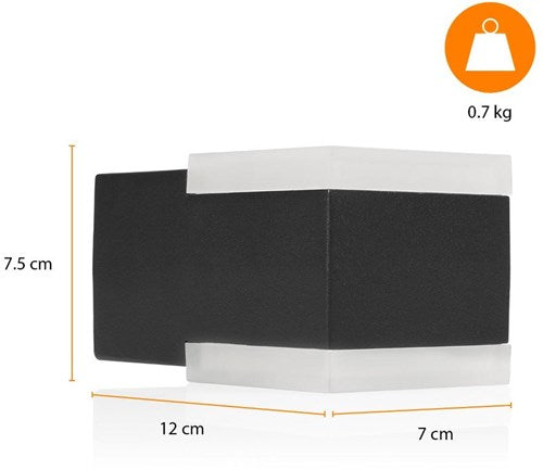 Afbeelding laden in galerijviewer, Enzo wandlamp | zwart | vierkant | 8w led | ip44 3000k | smartwares ool-50020 - a5019020