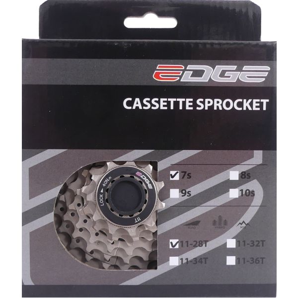 Afbeelding laden in galerijviewer, Edge cassette 7 speed cs-m5007 11-28t - zilver