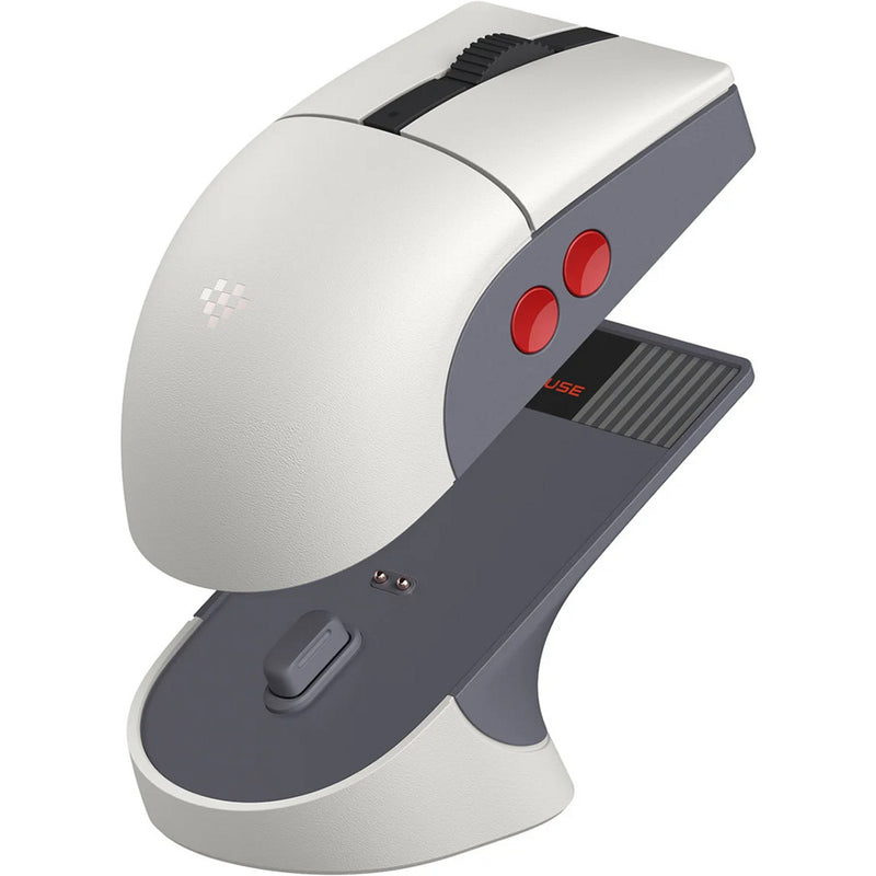 Afbeelding laden in galerijviewer, 8bitdo retro r8 mouse - n edition (grijs rood, 50 - 26000 dpi, bluetooth usb-c 2.4 ghz)