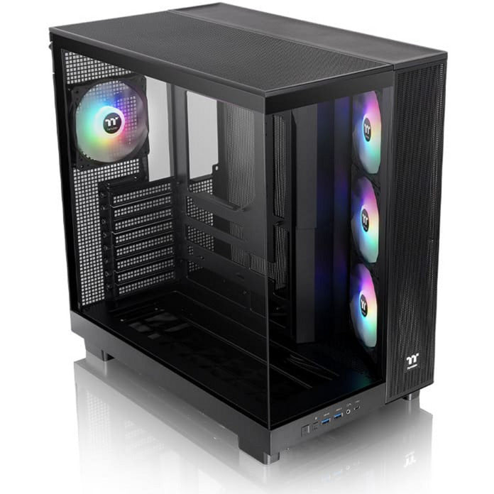 Afbeelding laden in galerijviewer, Thermaltake view 380 xl tg argb midi tower behuizing (zwart | 2x usb-a | 1x usb-c | rgb | tempered glass)