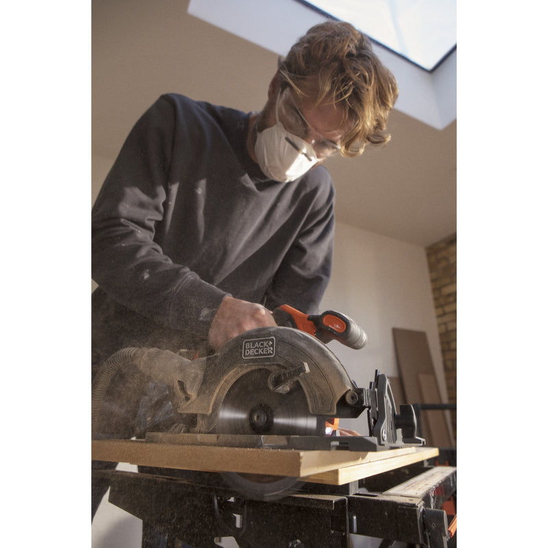 Afbeelding laden in galerijviewer, Black+decker 18v brushless cirkelzaag 165mm handcirkelzaag (zwart oranje, accu en oplader niet inbegrepen)