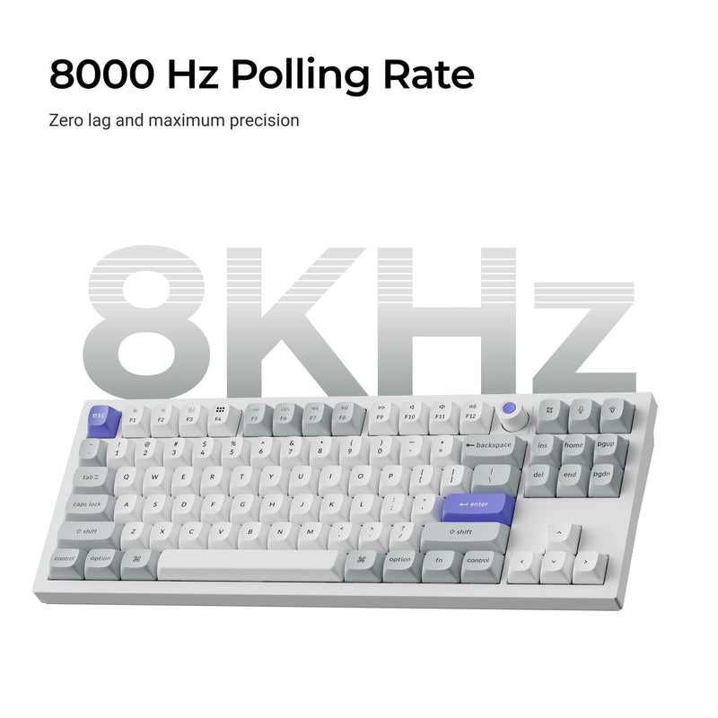 Afbeelding laden in galerijviewer, Keychron q3 he 8k magnetic switch keyboard (zwart, us lay-out (qwerty), ultra-fast lime, 80% (tkl), rgb, hot swap, 8k)
