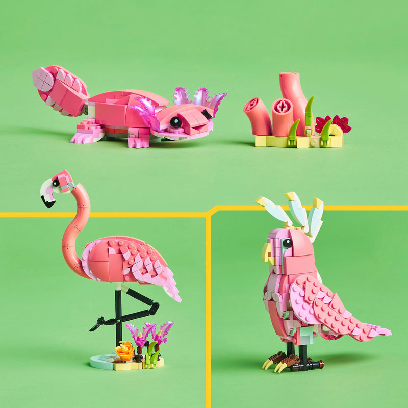 Afbeelding laden in galerijviewer, Lego ® creator 3in1 wilde dieren: roze flamingo set - 31170