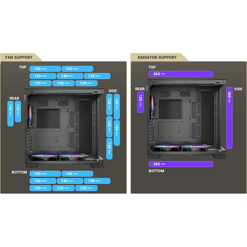 Afbeelding laden in galerijviewer, Antec c8 argb midi tower behuizing (zwart | 2x usb-a | 1x usb-c | tempered glass)