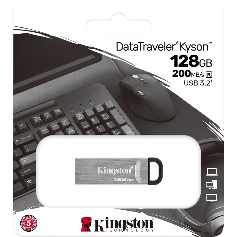 Afbeelding laden in galerijviewer, Kingston datatraveler kyson 128 gb usb-stick (zilver, dtkn 128gb)