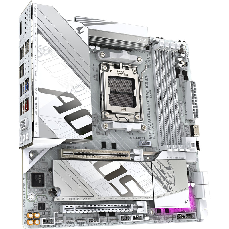 Afbeelding laden in galerijviewer, Gigabyte b850m aorus elite wifi6e ice socket am5 moederbord (zilver wit, raid, 2,5gb-lan, wi-fi 6e, bt, sound, µatx)