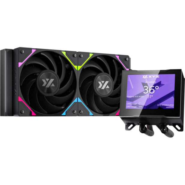 Afbeelding laden in galerijviewer, Xyz pc gear hydroview aio 240 waterkoeling (zwart, argb, pwm)