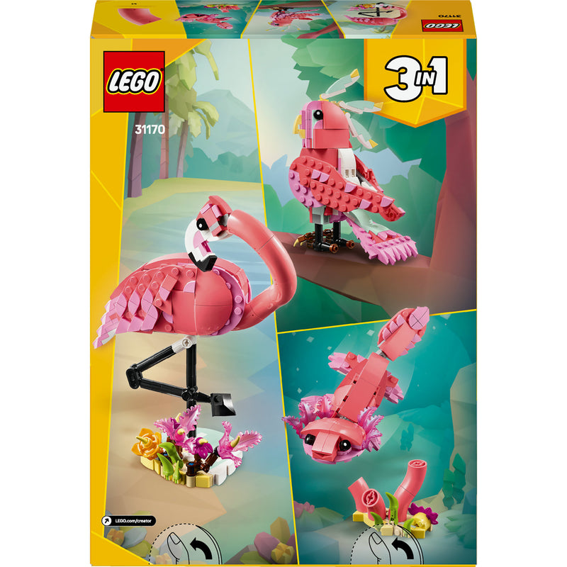 Afbeelding laden in galerijviewer, Lego ® creator 3in1 wilde dieren: roze flamingo set - 31170