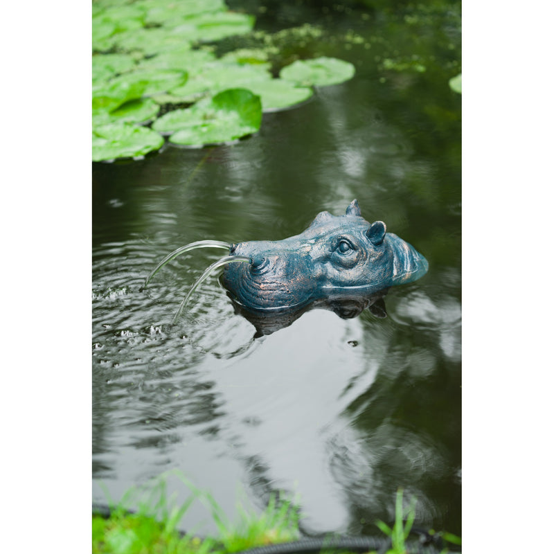 Afbeelding laden in galerijviewer, Ubbink drijvende spuitfiguur nijlpaardenkop waterornament