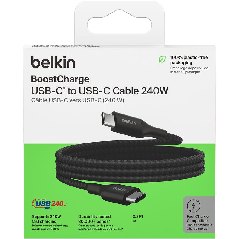 Afbeelding laden in galerijviewer, Belkin boostcharge usb-c > usb-c kabel (zwart, 1 meter, 240 w)