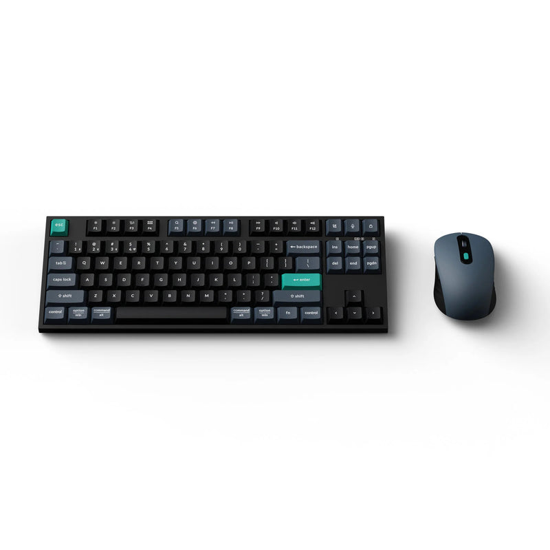 Afbeelding laden in galerijviewer, Keychron b33 keyboard and bm25 mouse wireless combo desktopset (zwart, us lay-out (qwerty), scissor switches, 80% (tkl), abs, usb-c | 2.4 ghz | bluetooth, 400-2400 dpi)