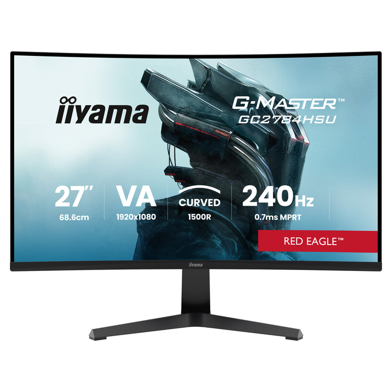 Afbeelding laden in galerijviewer, Iiyama g-master red eagle gc2784hsu-b1 27 curved gaming monitor (zwart, 2x hdmi, displayport, 2x usb, 240 hz)