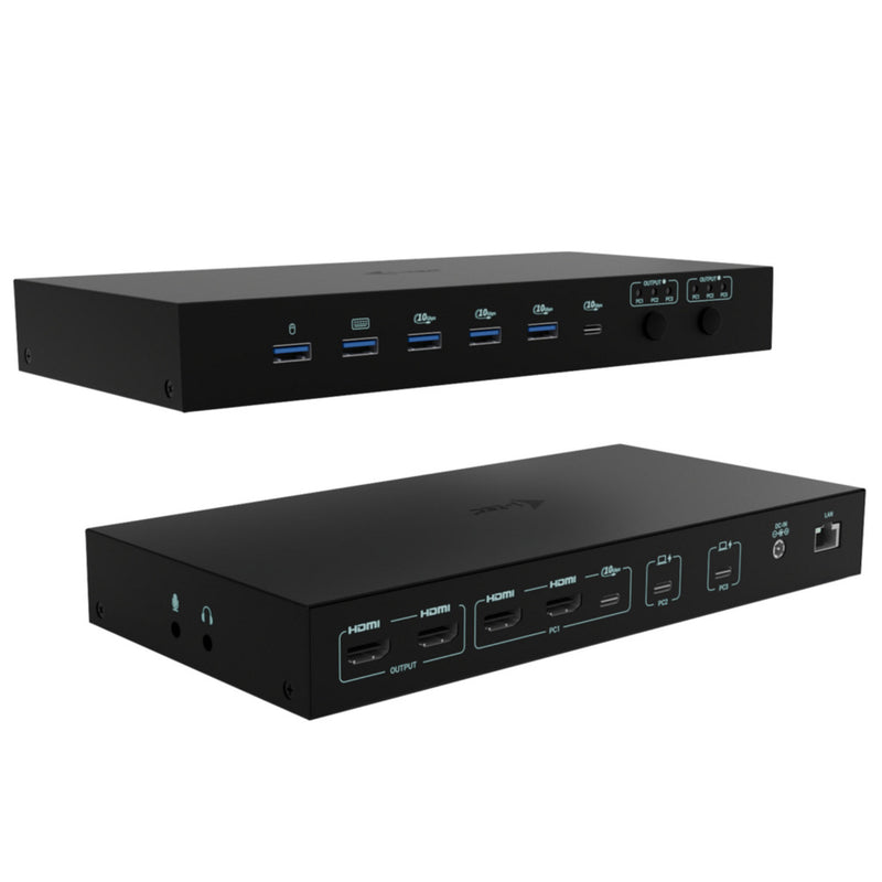 Afbeelding laden in galerijviewer, I-tec usb-c kvm dock pro dockingstation (zwart)