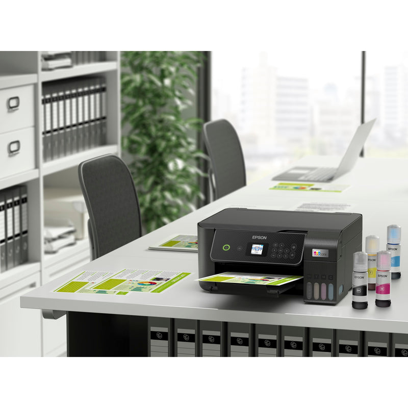 Afbeelding laden in galerijviewer, Epson ecotank et-2871 a4 multifunctionele wi-fi-printer met inkttank all-in-one inkjetprinter (zwart, scannen, kopiëren, wi-fi, inclusief tot 3 jaar inkt)