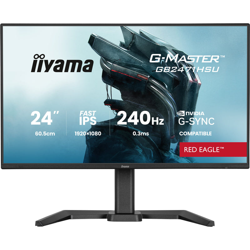 Afbeelding laden in galerijviewer, Iiyama g-master red eagle gb2471hsu-b1 23.8 gaming monitor (zwart, 2x hdmi, displayport, usb-a, usb-c, 240 hz)
