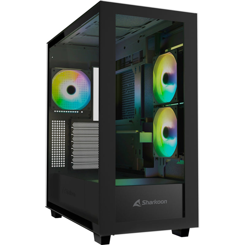 Afbeelding laden in galerijviewer, Sharkoon rebel c60 rgb midi tower behuizing (zwart | 2x usb-a | 1x usb-c | rgb | tempered glass)