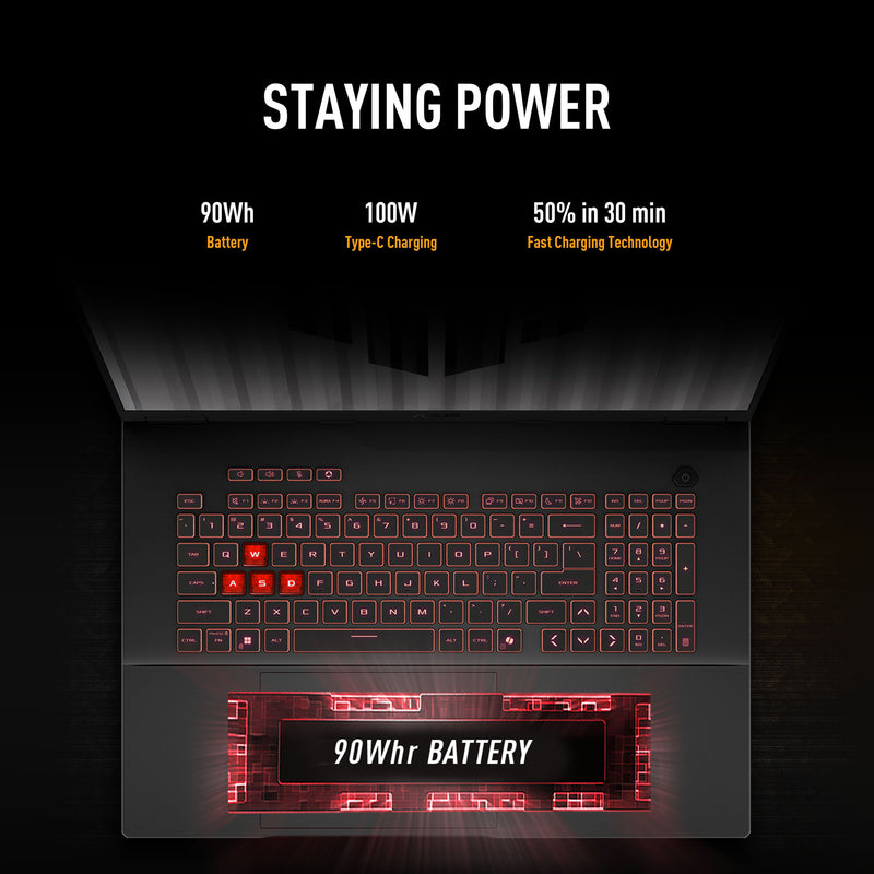 Afbeelding laden in galerijviewer, Asus tuf gaming a18 fa808um-s8132w 18 gaming laptop (zwart grijs | r7 260 | rtx 5060 | 16 gb | 512 gb ssd)