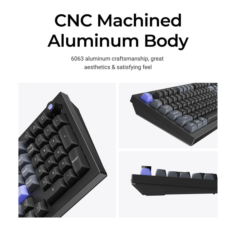 Afbeelding laden in galerijviewer, Keychron q5 he 8k magnetic switch keyboard (zwart, us lay-out (qwerty), ultra-fast lime, 96%, rgb leds, osa double-shot pbt, hot swap, knob)