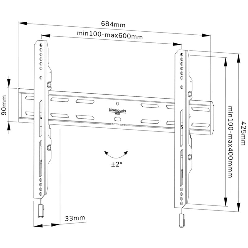 Afbeelding laden in galerijviewer, Neomounts select wl30s-850bl16 vlakke wandsteun bevestiging (zwart)