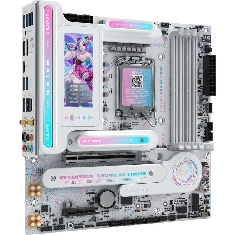 Afbeelding laden in galerijviewer, Maxsun ms-icraft b860m cross pro socket 1851 moederbord (wit, raid, 5 gb-lan, wlan, bt, sound, µatx)