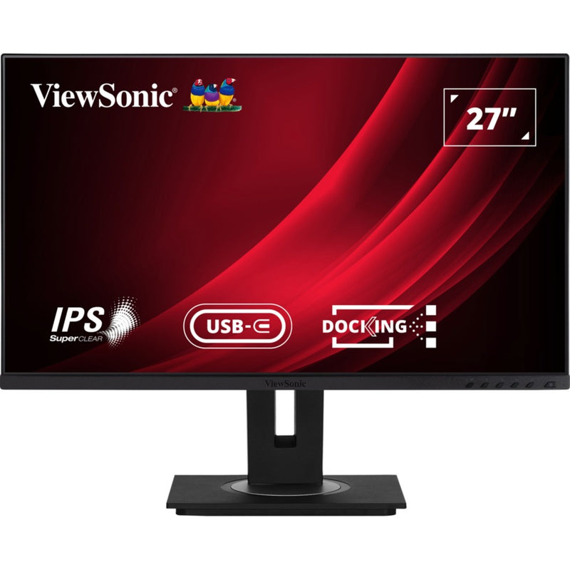 Afbeelding laden in galerijviewer, Viewsonic vg2756-4k docking monitor 27 (zwart (mat), 1x hdmi, 1x displayport, usb-c, usb-a, usb-b, sound)